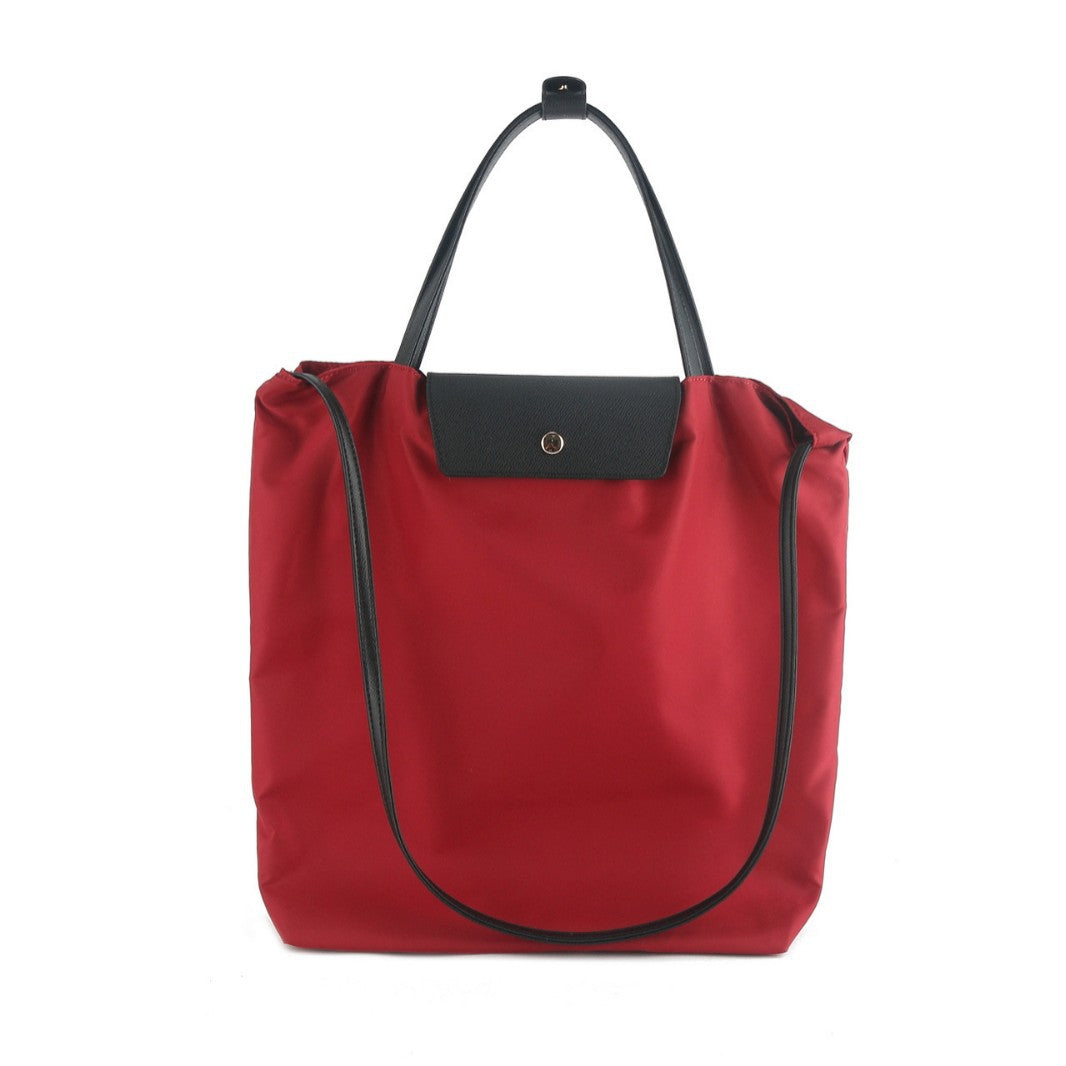 韩版简约大容量尼龙配真皮托特包手提包高级洋气百搭单肩斜跨包女