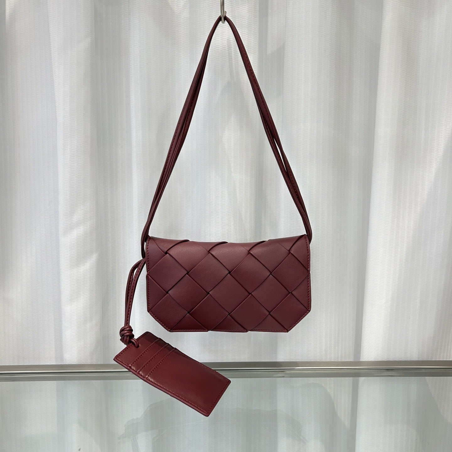 新款潮流真皮手工编织夹子包跨境肩带单肩斜挎厂家直销手机包