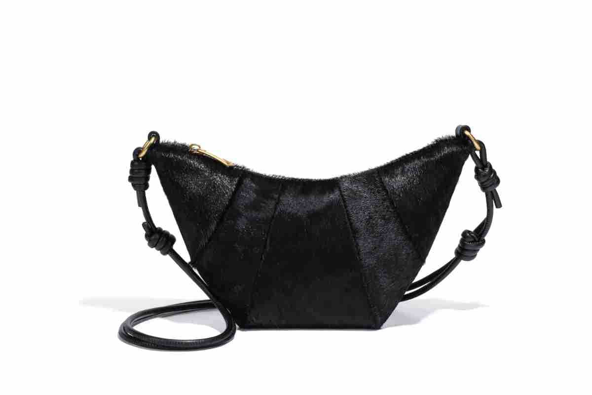 欧美时尚复古女包真皮马毛牛角包小巧百搭豹纹潮流单肩斜跨可颂包