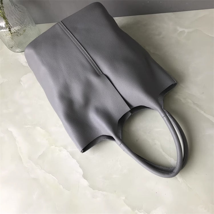 外贸工厂尾货真皮购物袋包慵懒潮托特包大容量通勤单肩腋下女包