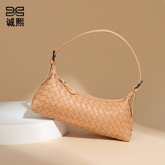 2025新款网红韩版潮百搭手工编织腋下包女士手提包时尚单肩斜挎包
