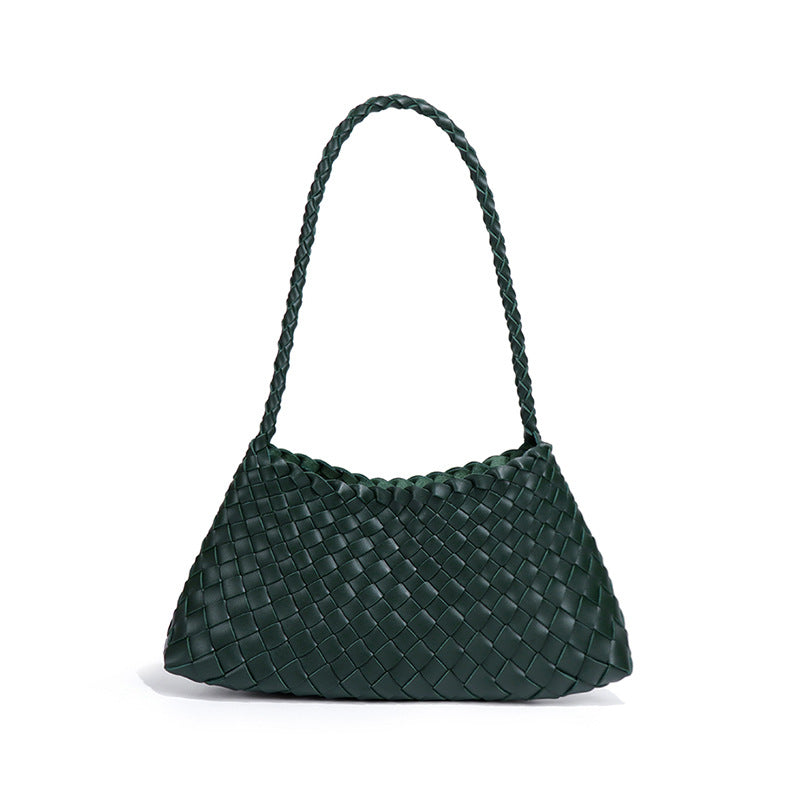 源头工厂定制手工编织包高级感百搭单肩腋下包潮流复古手提子母包