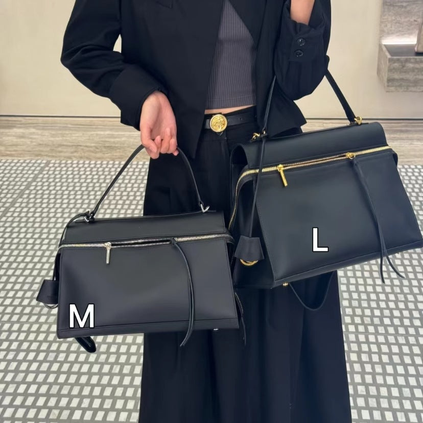 韩版复古R66系列真皮轻奢手提饭盒包单肩斜挎盒子包包女一件代发