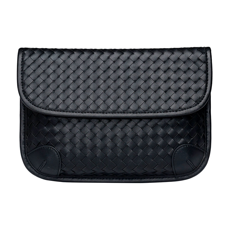 x&bv男士胸包真皮时尚小背包编织男包单肩包头层牛皮多功能斜挎包