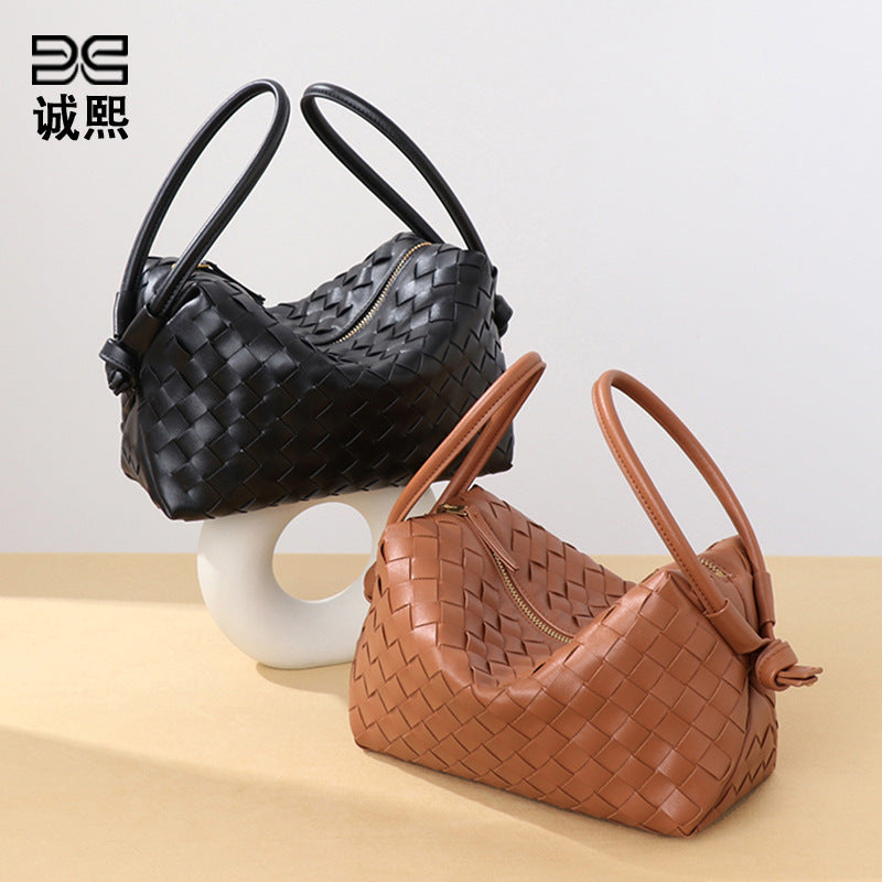 外贸新品手提相机包小众设计手工编织枕头包个性潮流单肩斜挎女包