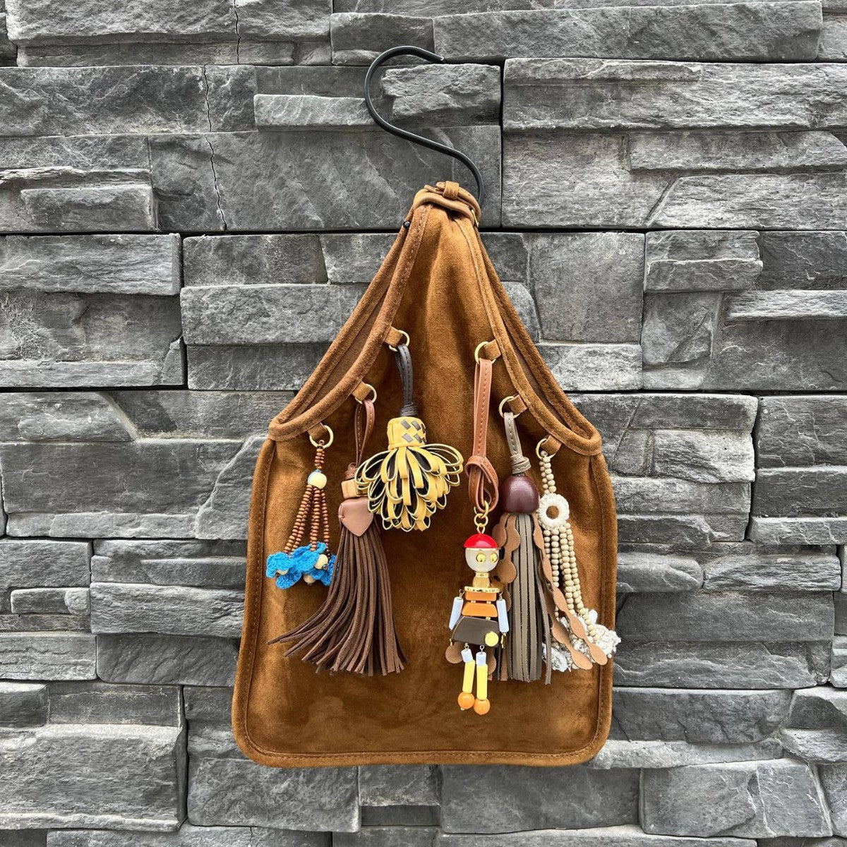 包包女2025新品网红撞色牛皮小众设计流苏手拎包简约时尚手提包潮