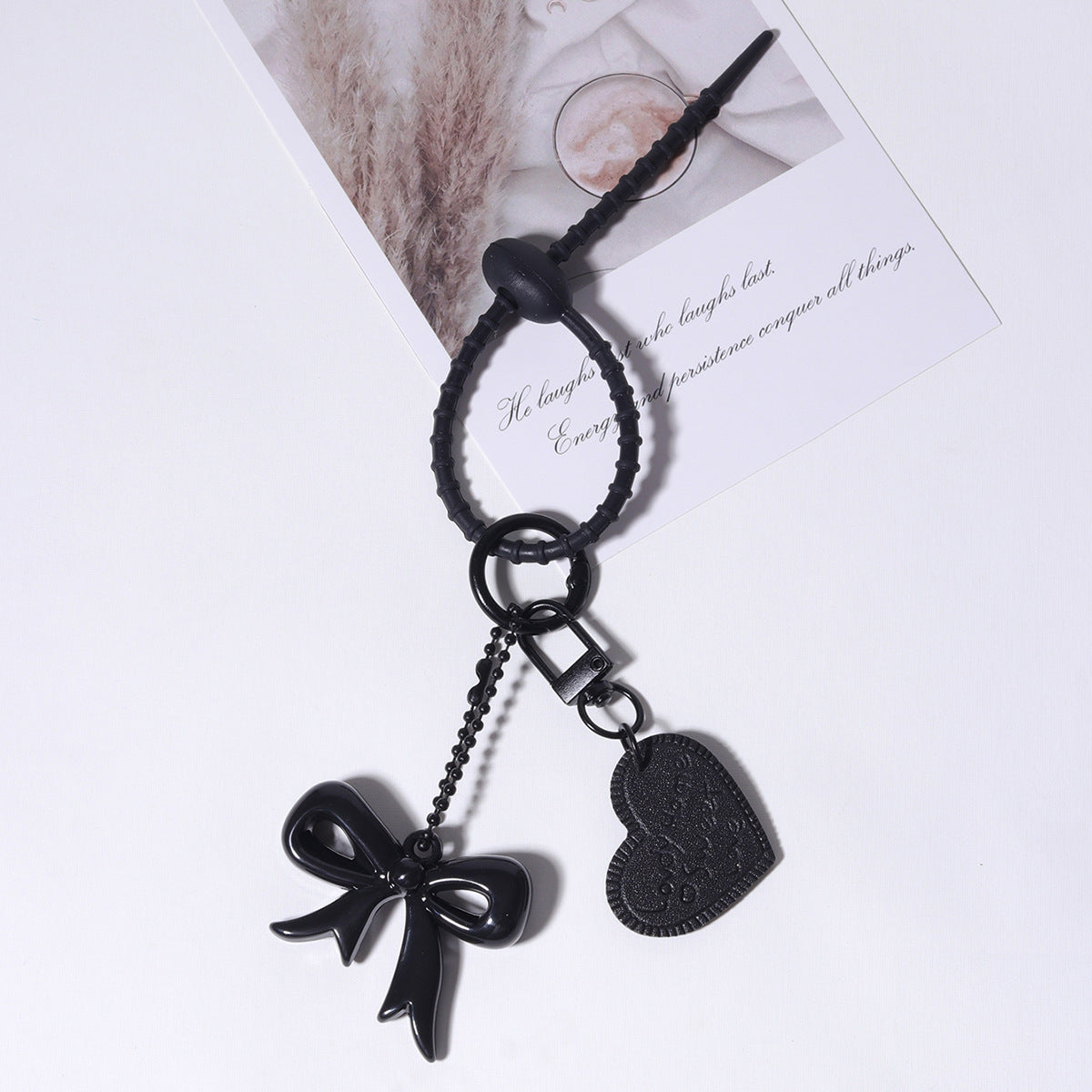 跨境热销磨砂质感亚克力包包挂件杯子挂饰挂件扎带时尚热销桃心