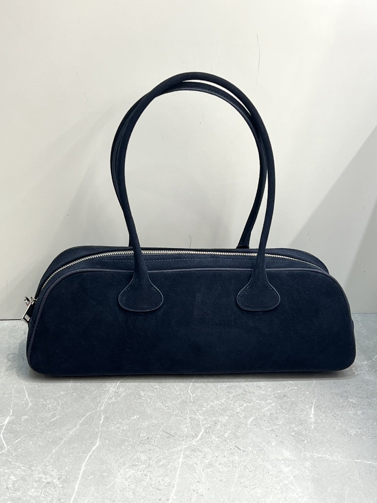 韩国包小姐 手提包复古鹿皮绒拉链式腋下单肩包高级感波士顿包秋