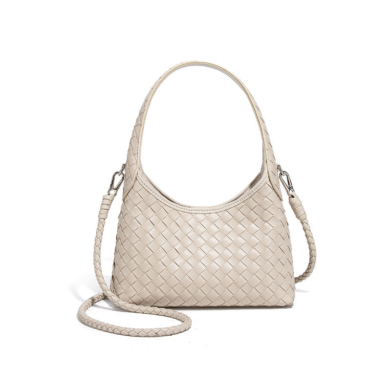 高级感时尚轻奢手拎女包小众单肩斜跨腋下包外贸批发手工编织包包