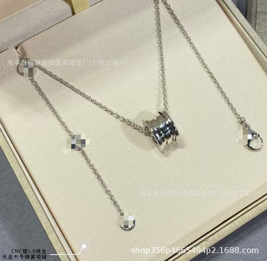 Bv高版本宝家小红人铆钉项链新款慈善款经典黑白陶瓷项链CNC精工