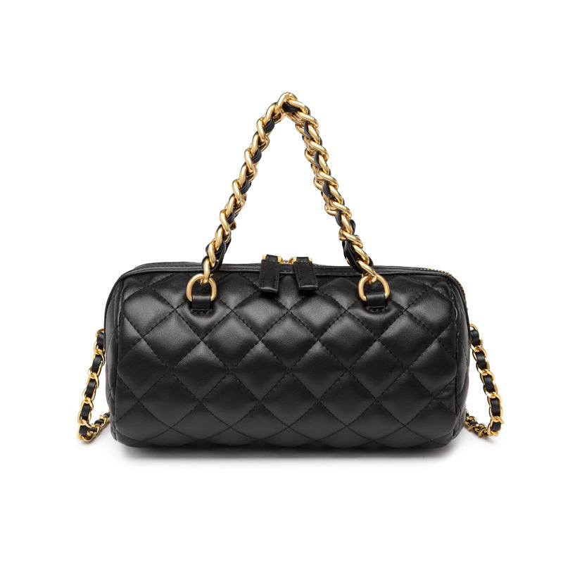 今年流行小众菱格链条枕头包夏季新款手提斜挎包网红爆款圆筒包女