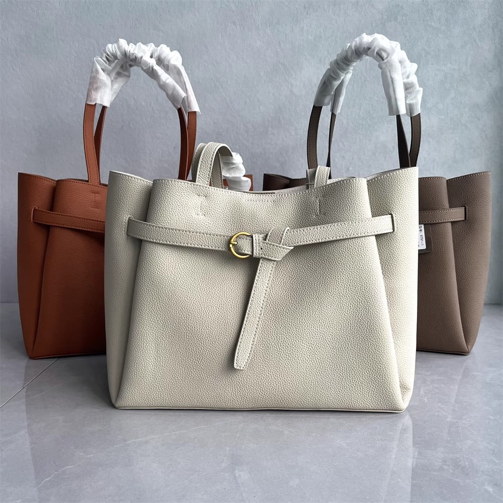 2025新款高品质牛皮托特包潮流时尚高级感大容量通勤单肩斜挎女包