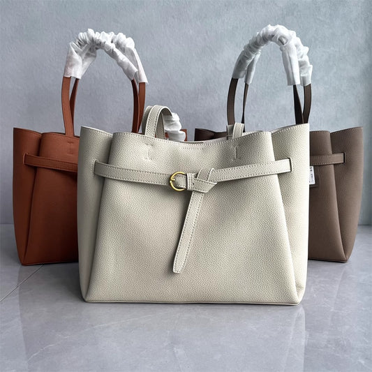 2025新款高品质牛皮托特包潮流时尚高级感大容量通勤单肩斜挎女包