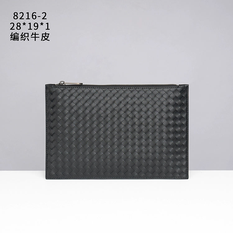 X&BV男手拿包真皮2020新款编织男包信封包商务休闲手抓包男手包男