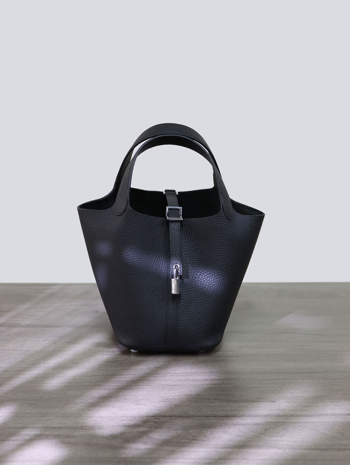 进口头层TC牛皮蜡线小号18Picotin菜篮子水桶包手提女包 无痕代发