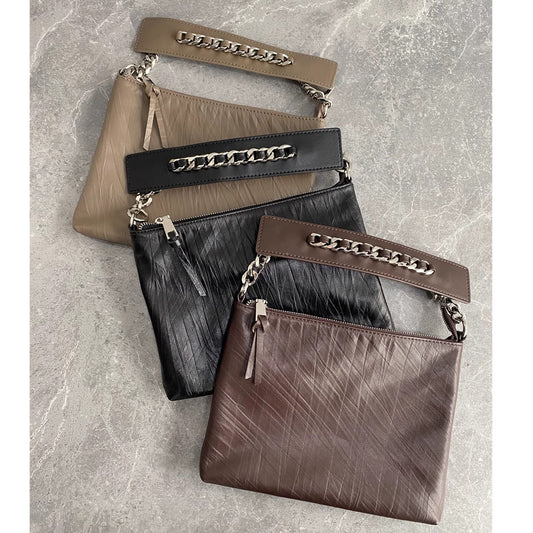 进口头层牛皮外贸韩版时尚小众休闲简约百搭轻便斜挎包直播批代发