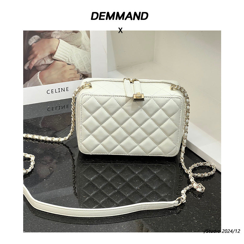 2024小香风包包进口小羊皮相机包斜挎包女小包包迷你手机包口红包