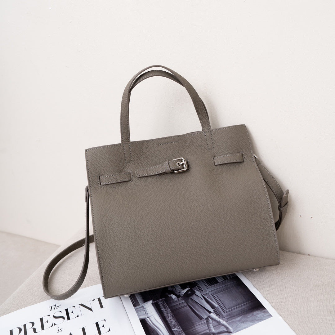 高级感头层牛皮大容量通勤单肩斜挎包 真皮手提包女士包一件代发