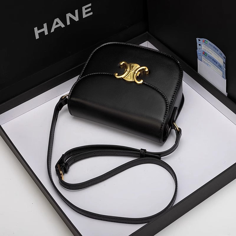 包包女2024新款高级感复古洋气真皮凯旋门豆腐包斜挎包半圆马鞍包