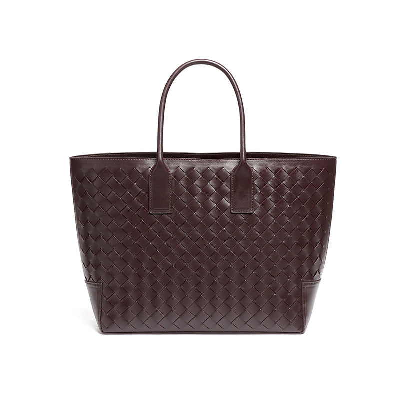 新款潮流大容量手提包通勤百搭手工编织女包跨境高级感子母托特包