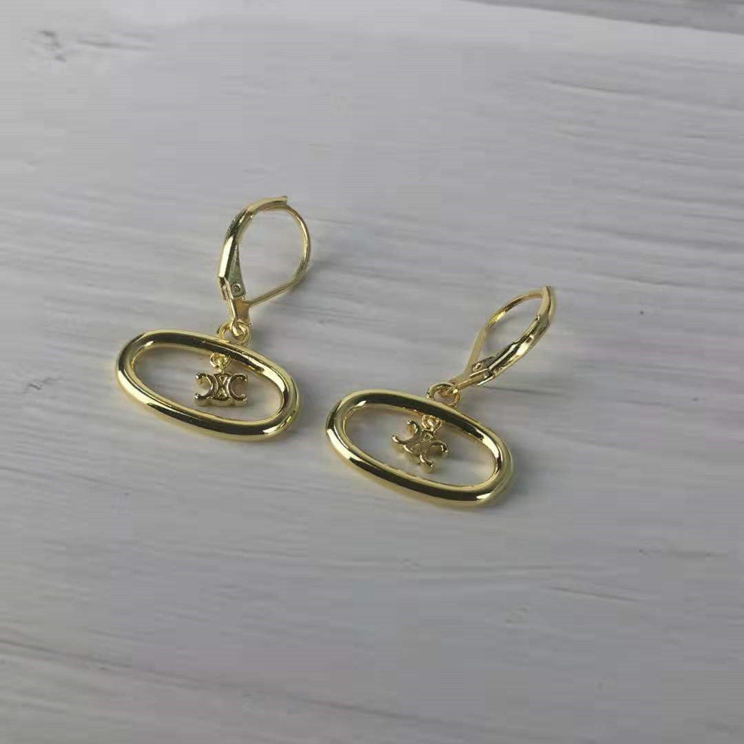 赛家2021新款凯旋门耳环雕刻镂空图案简约Celi风镂空凯旋门耳钩