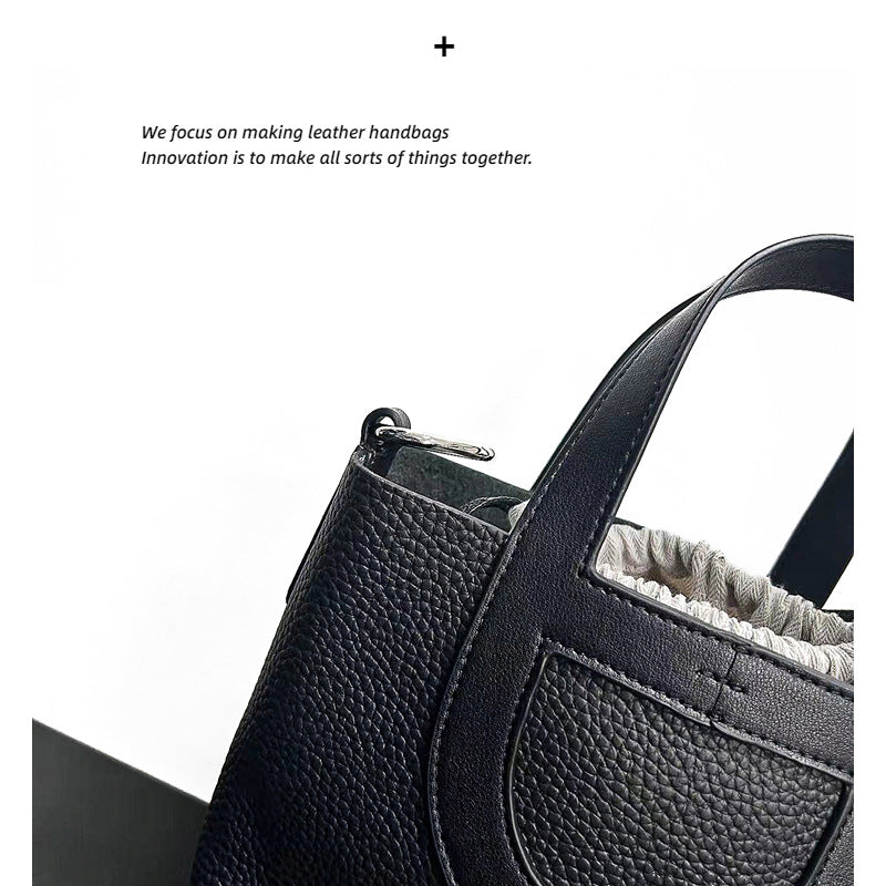 牛皮真皮女包包2023新款菜篮子水桶包超软高级感猪鼻子斜挎手提包