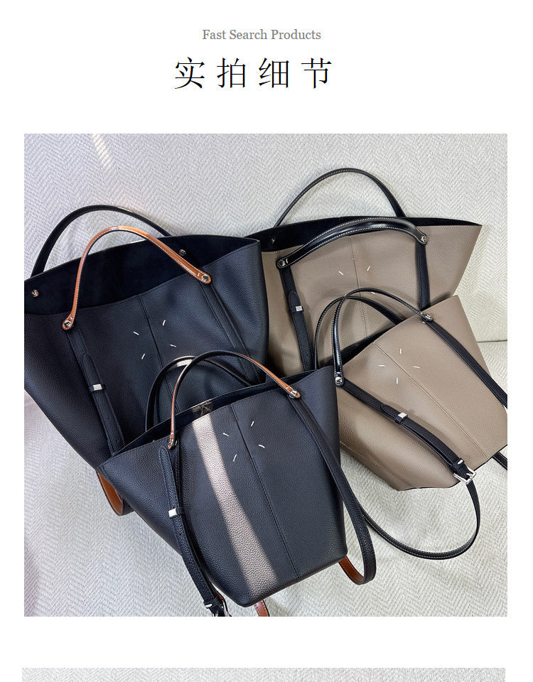 25ss托特包DRESSAGE头层牛皮单肩手提包腋下盛装舞步秀款水桶包