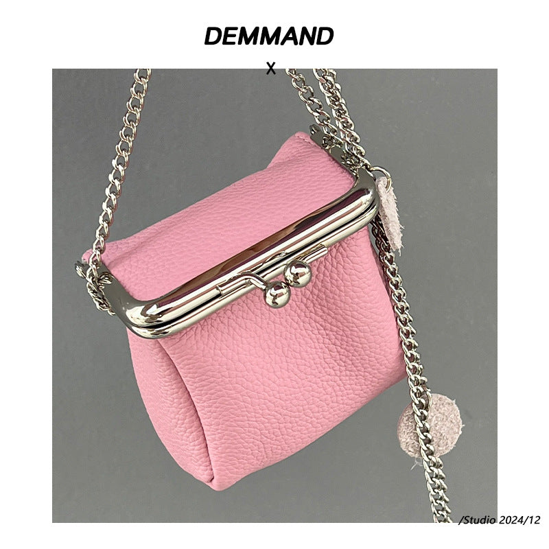 新款真皮迷你口红包ins风头层皮多功能口红盒便捷零钱硬币收纳包