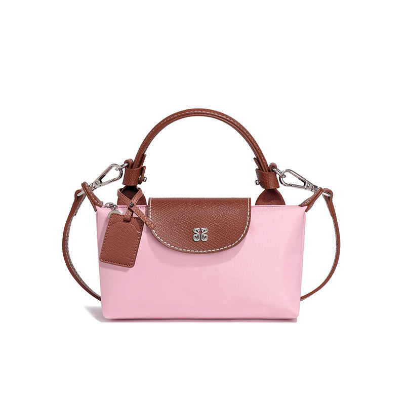 设计感女包百搭斜挎包小众迷你可爱饺子包时尚潮流拼色手提单肩包