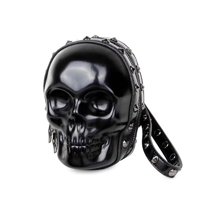 欧美街头酷炫骷髅头朋克腰包3D立体时尚潮流小包机车末日骷髅包包