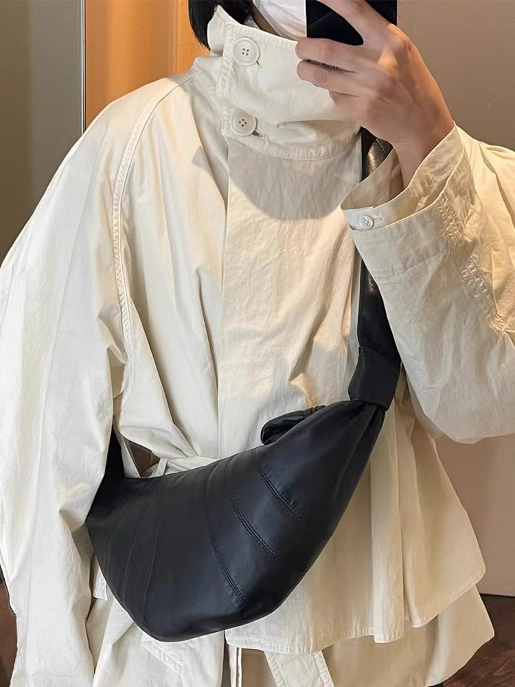 中号牛角包可颂包中性大容量慵懒流浪包斜挎包 直播一件代发批发