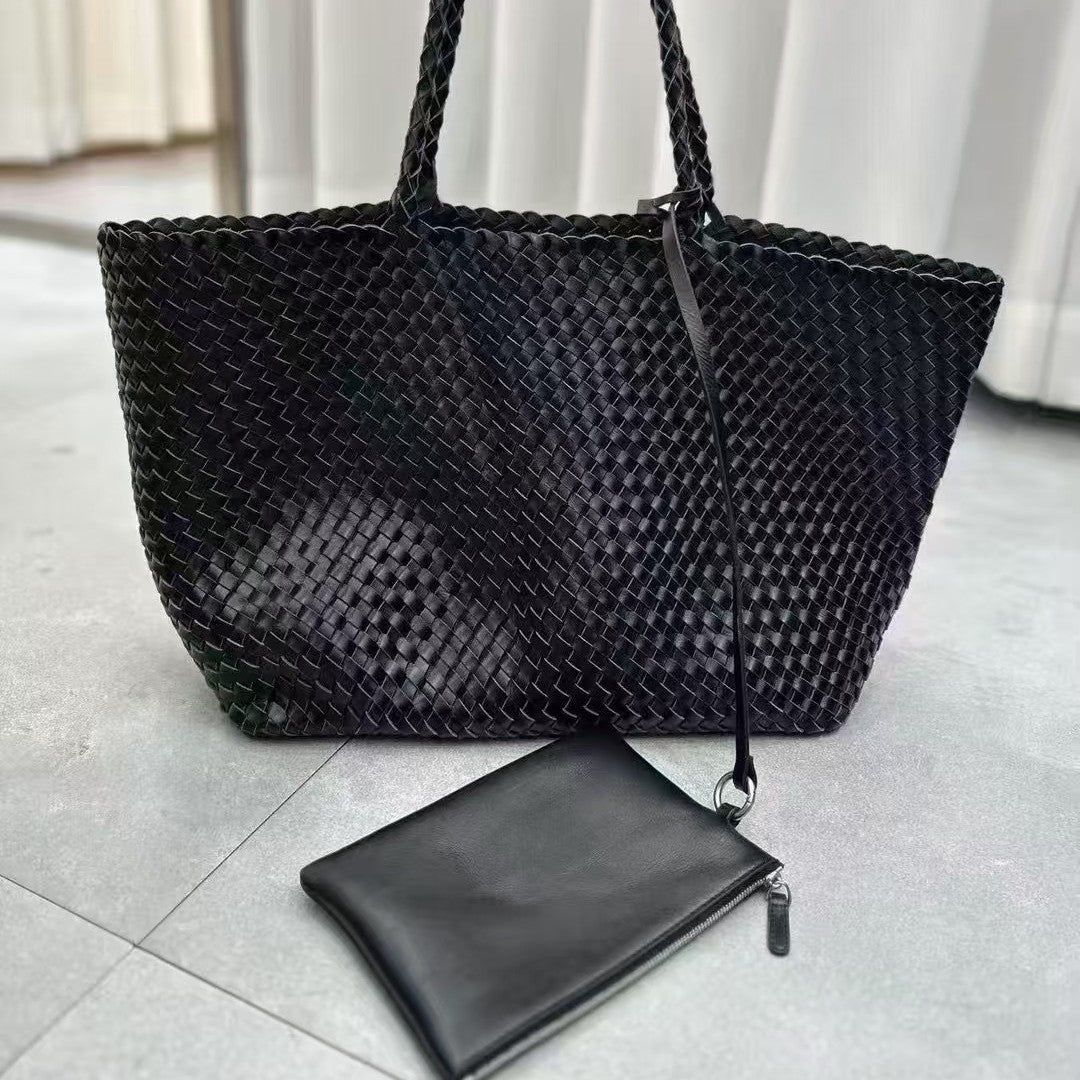 2025大容量马卡龙伴手礼女士手提包女士单肩包手工编织pvc菜篮子