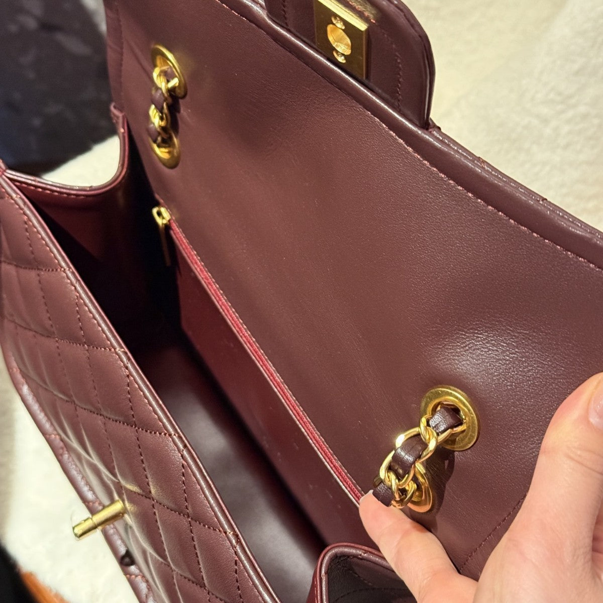 2025新款小香风羊皮cf包复古链条豆腐包高级感单肩斜挎口盖包包