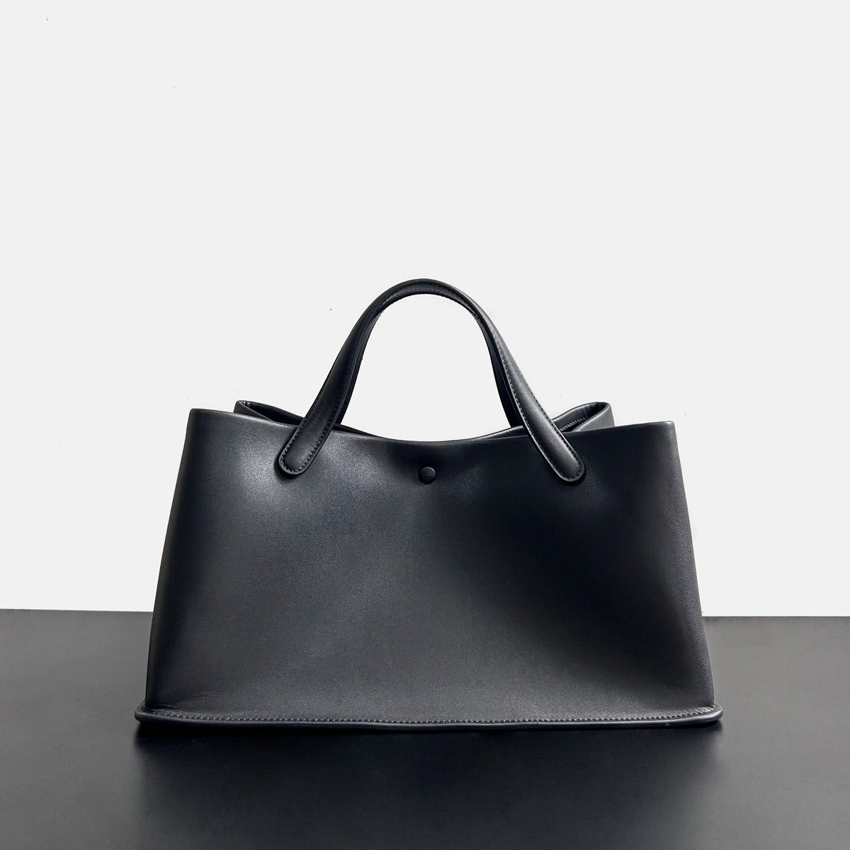 2024新款极简风手提包牛皮通勤大容量托特包轻奢高级感女包包