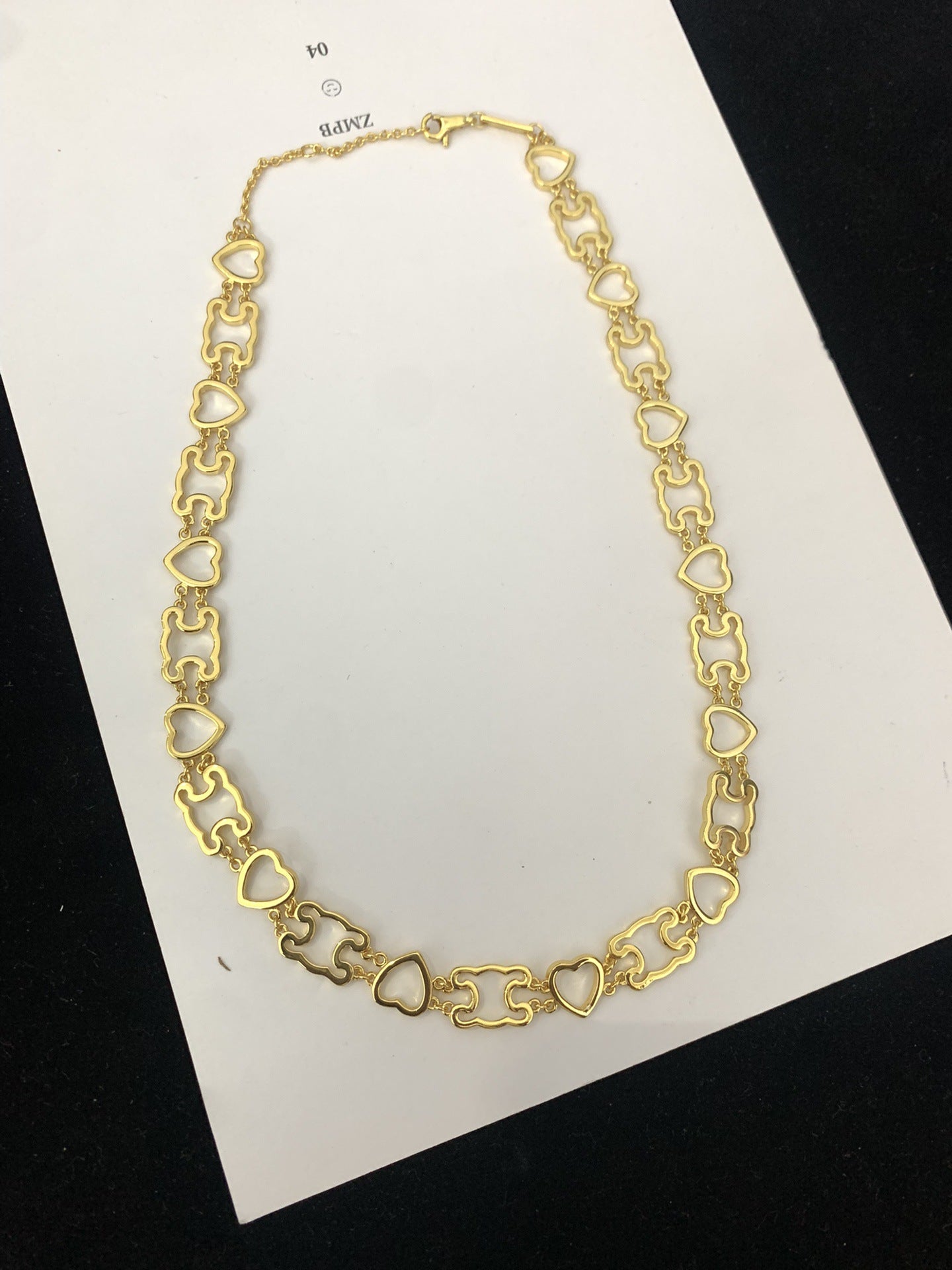 CELI风22新款520凯旋门心形项链女高级感光面气质镂空COKER锁骨链