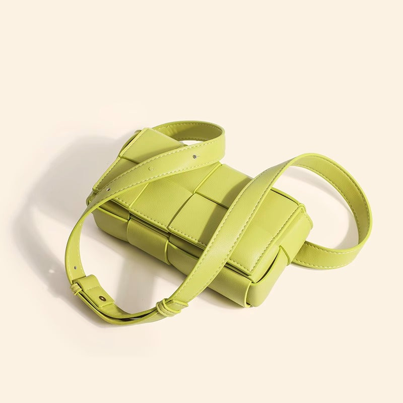 女包时尚百搭2023新款潮夏季休闲编织包运动单肩斜挎包真皮小方包