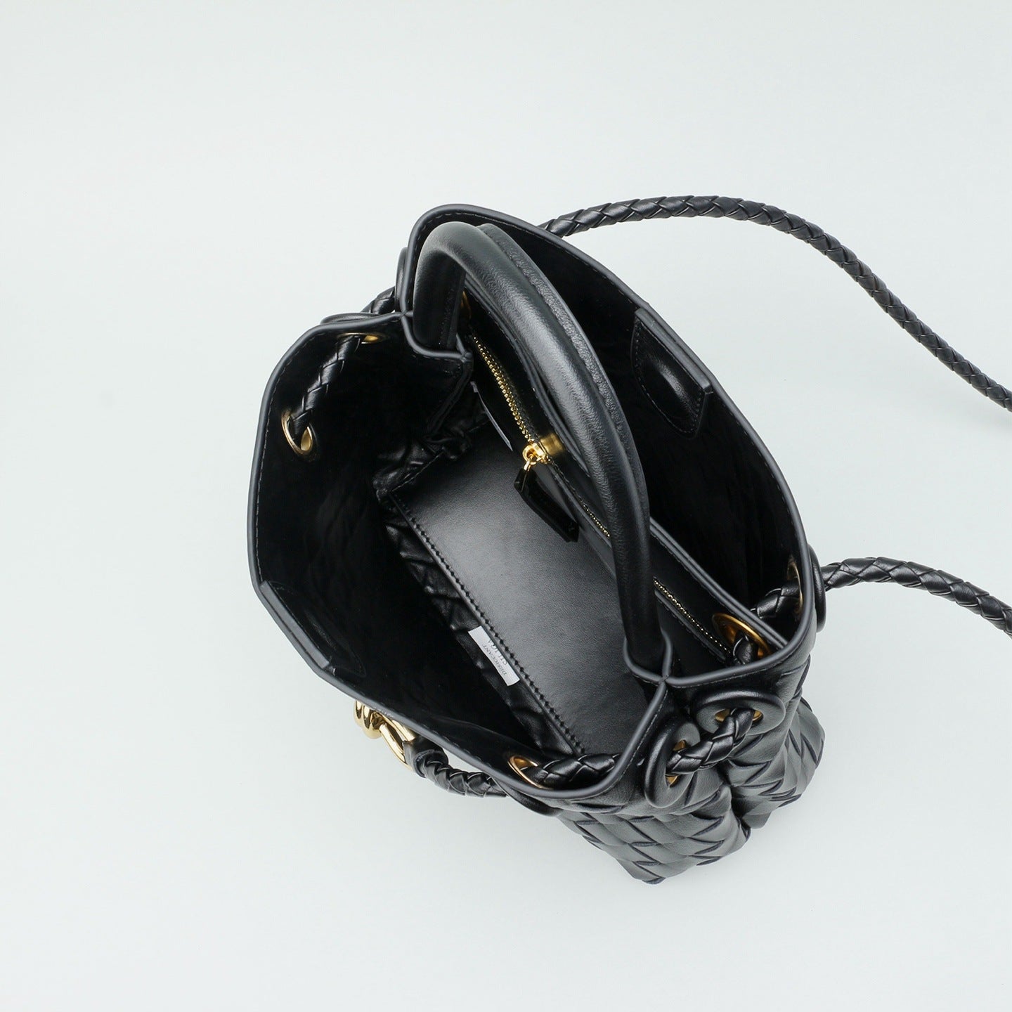 真皮手拎包外贸高级编织包跨境时尚羊皮手提包大容量单肩斜跨包女