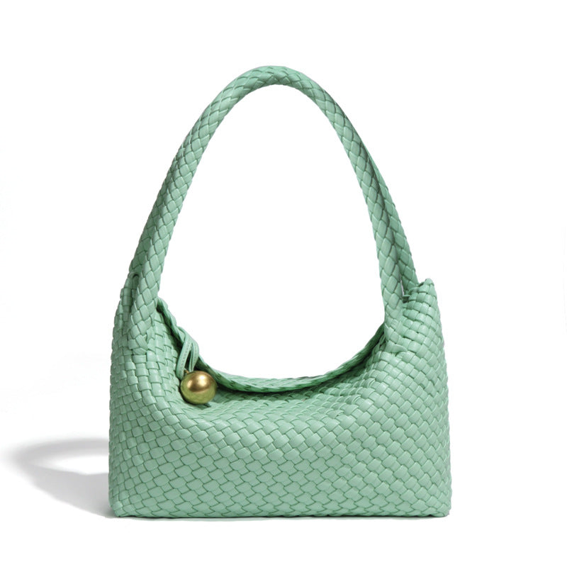 跨境时尚爆款手工编织包包女小众设计单肩腋下包高级感复古饭盒包