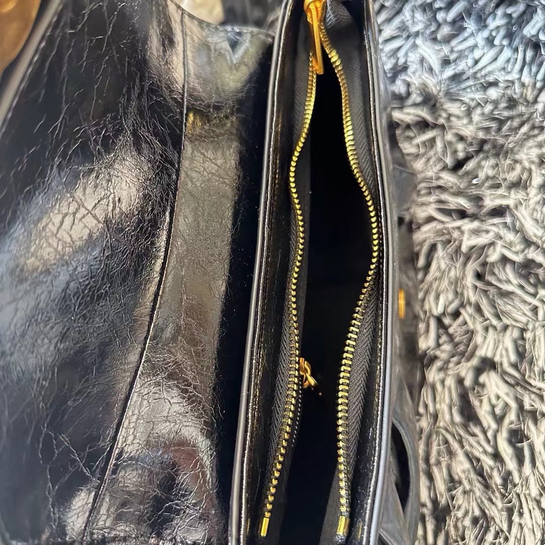 头层牛皮凯旋门真皮褶皱云朵包腋下包法棍包时尚百搭单肩手提包女