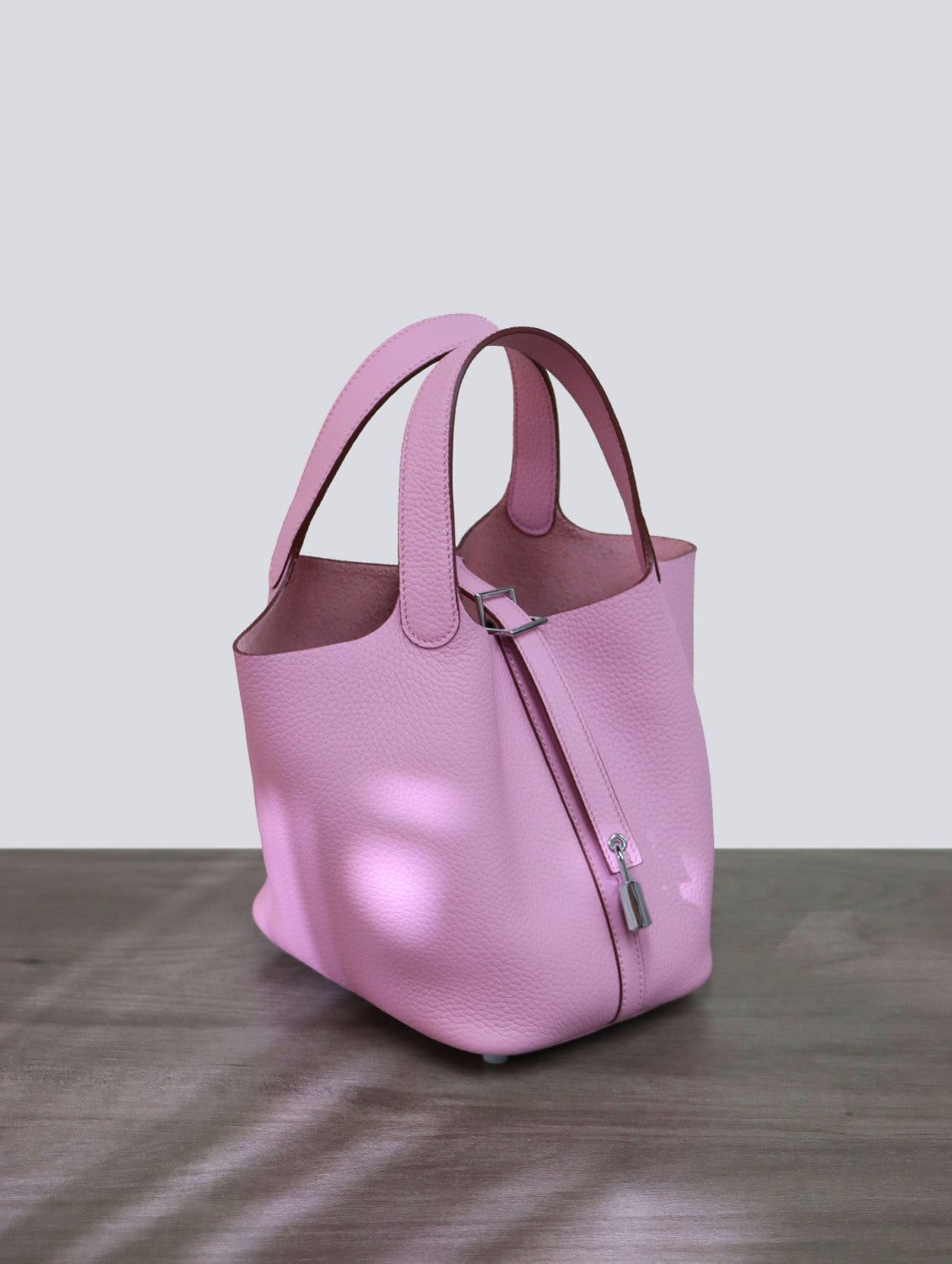 进口头层TC牛皮蜡线小号18Picotin菜篮子水桶包手提女包 无痕代发