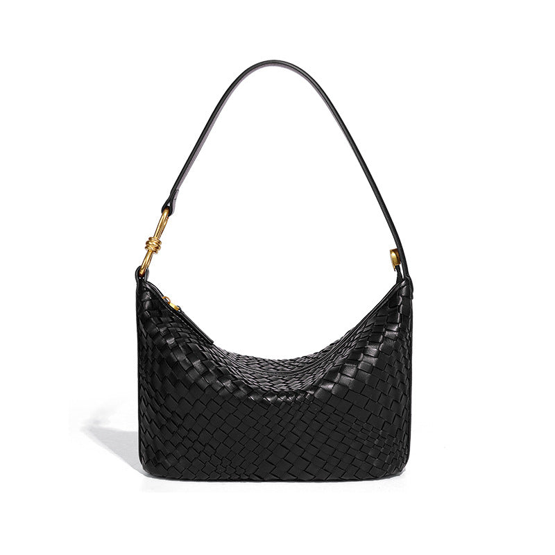 小众手工编织包包时尚单肩斜挎包休闲女简约手提饭盒包潮流腋下包