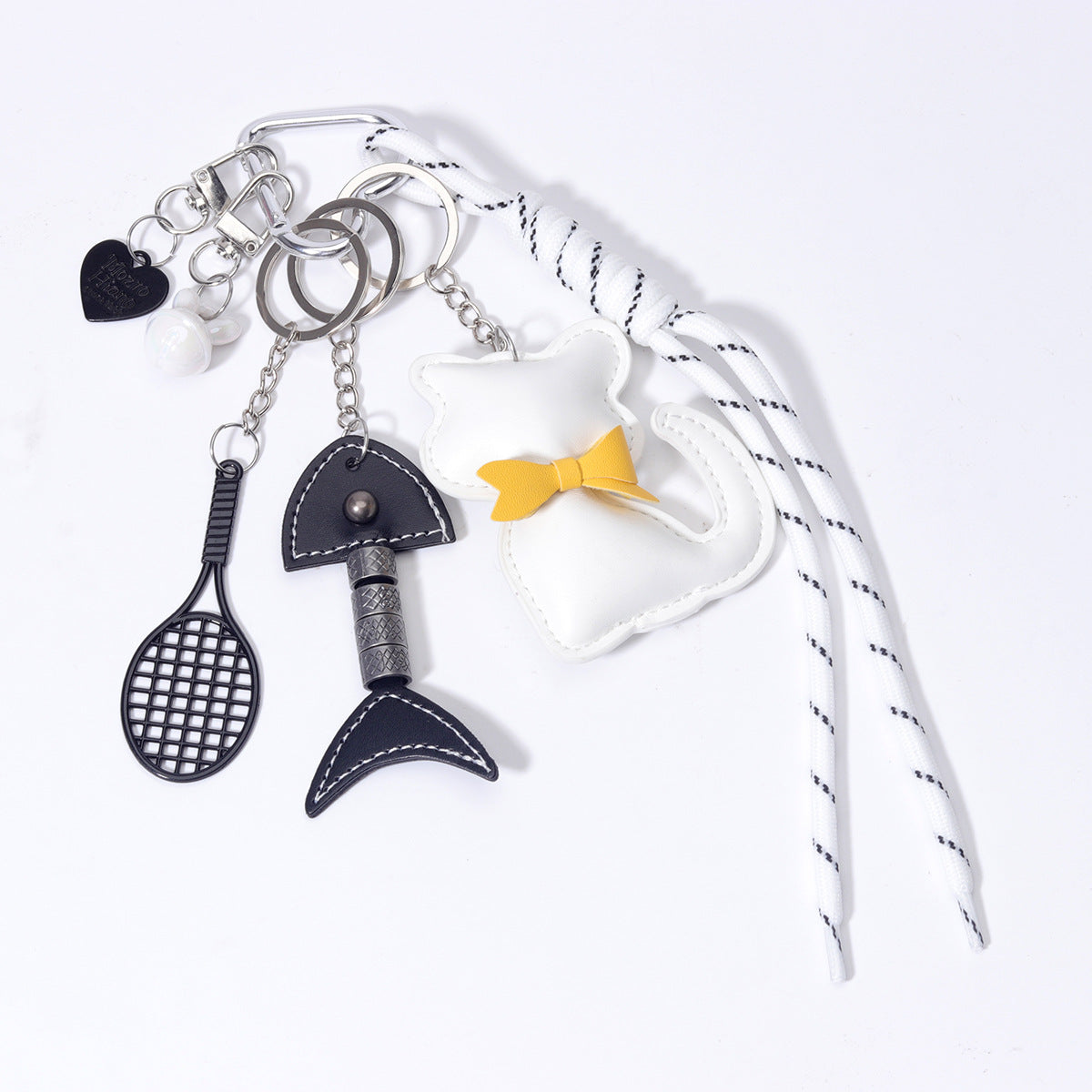 爆款包挂义乌现货diy包包网球拍PU鱼挂件miu系包挂绳子手机链配饰