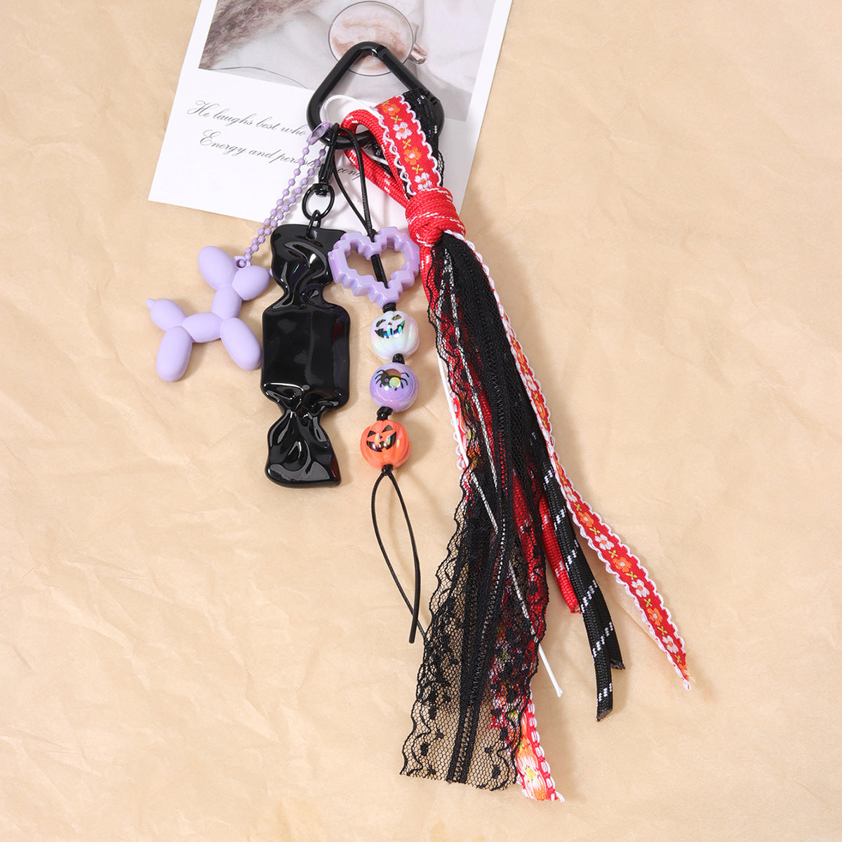 跨境热销万圣节组合挂绳多元素DIY挂件跨境节日装饰派对礼品挂链