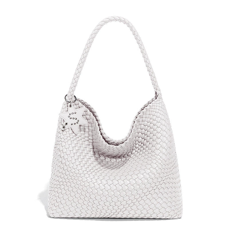 工厂定制大容量单肩腋下托特包时尚手工编织包女士手提百搭子母包