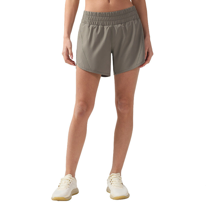 速干跑步短裤女吸湿透气弹力休闲健身裤lulu中腰瑜伽运动短裤5"