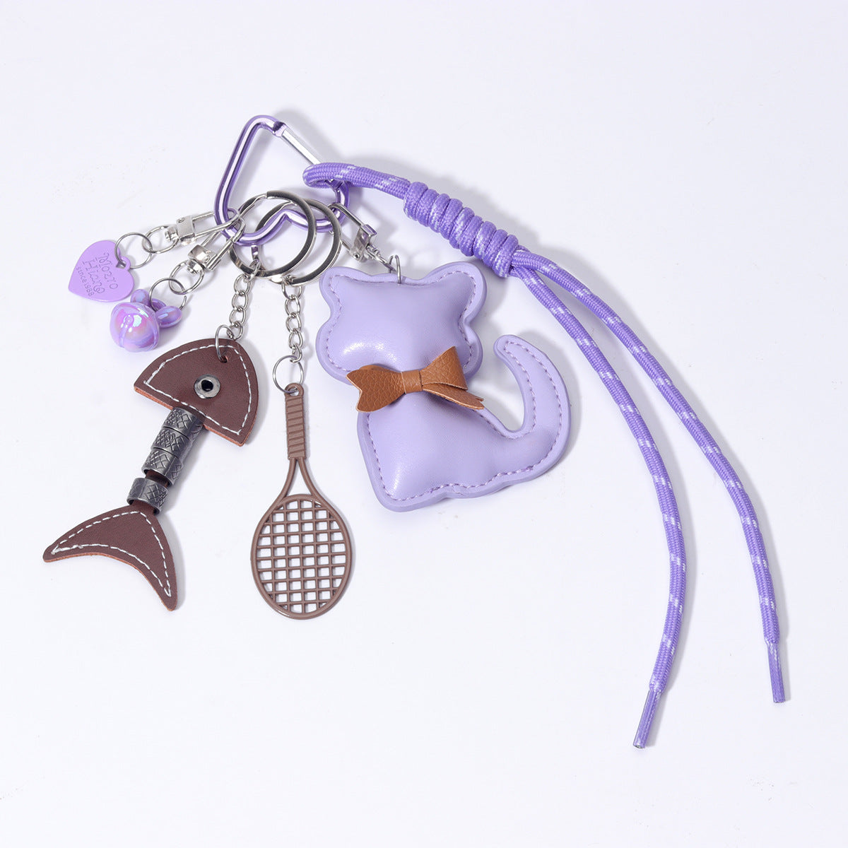 爆款包挂义乌现货diy包包网球拍PU鱼挂件miu系包挂绳子手机链配饰