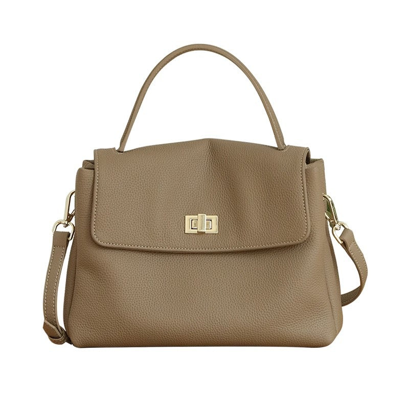 头层togo牛皮手提包通勤百搭单肩包女包时尚小众配双肩带无痕代发