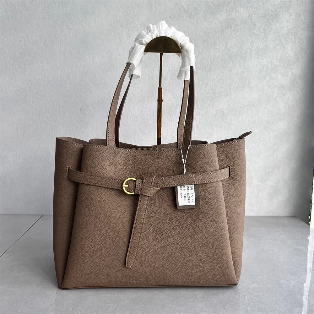 2025新款高品质牛皮托特包潮流时尚高级感大容量通勤单肩斜挎女包