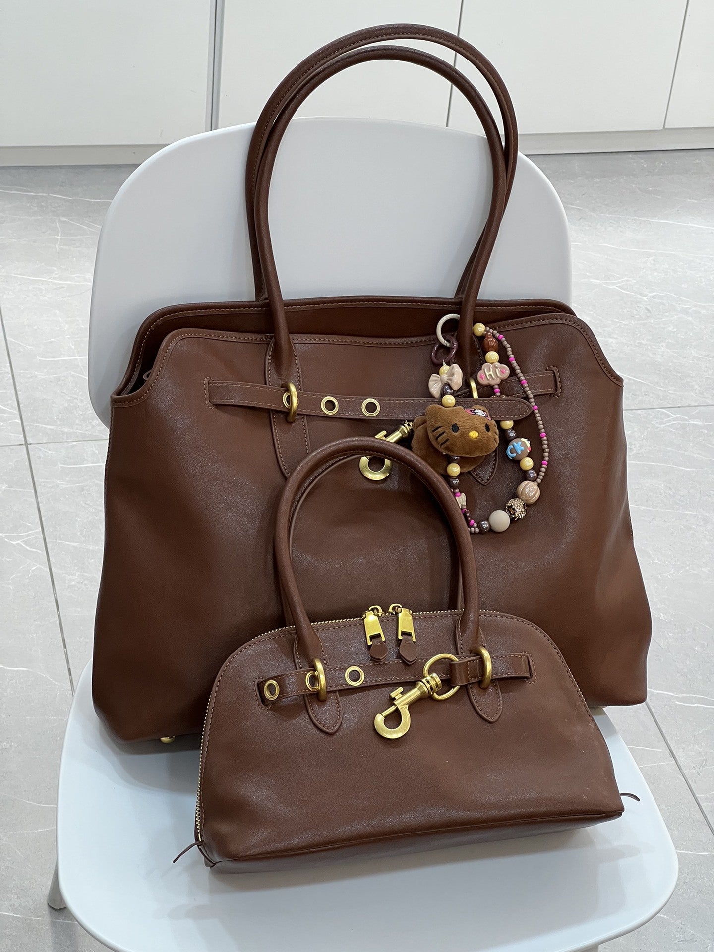 植鞣皮复古贝壳包女手提保龄球包包高级感真牛皮单肩斜挎波士顿包