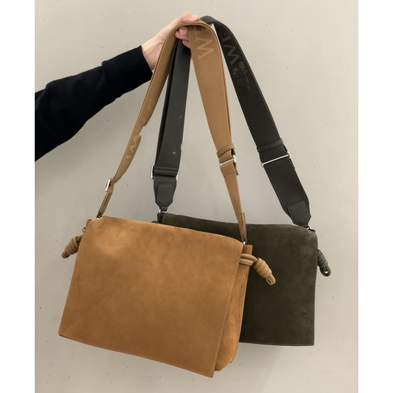 罗家 男女同款福袋邮差包斜挎ins通勤撞色大容量日常商务通勤实用